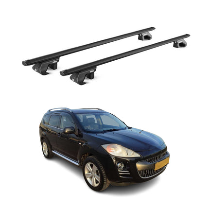 Dachträger Grundtäger für Peugeot 4007 2007-2012 5 tür 90kg Alu Schwarz 2x ABE