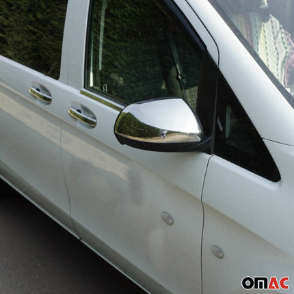 Spiegelkappen Spiegelabdeckung für Mercedes Vito W447 2014-2026 Chrom ABS Silber
