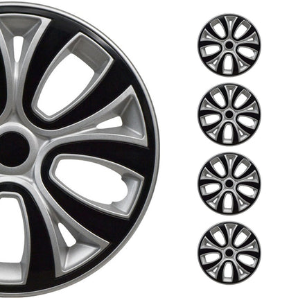 4x Radblenden Radkappen Radzierblenden für 14" Zoll Stahlfelgen Silber Schwarz