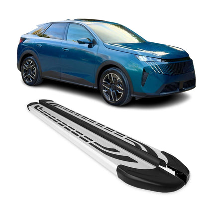 Trittbretter Seitenschweller Seitenbretter für Peugeot e-3008 2024-2026 Alu Grau