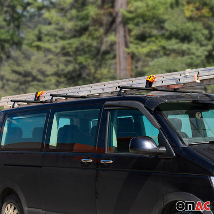 3x Dachträger + Leiterhalter Set für VW T7 Multivan 2021-2026 Schwarz