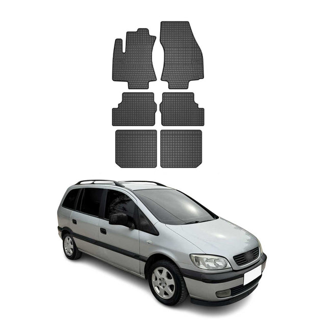 OMAC Gummi Fußmatten für Opel Zafira 1999-2005 Automatten Gummi Schwarz 6tlg