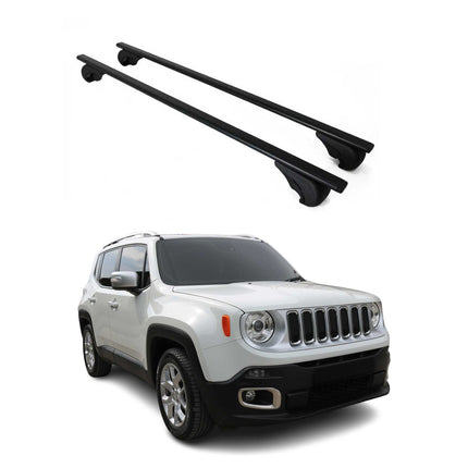 Dachträger Grundtäger für Jeep Renegade 2015-2025 75kg Metall Schwarz 2 tlg