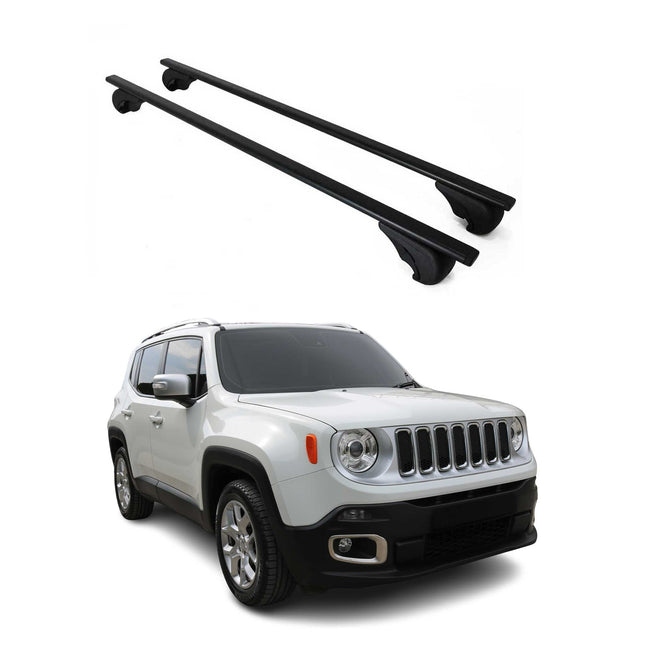 Dachträger Grundtäger für Jeep Renegade 2015-2025 75kg Metall Schwarz 2 tlg