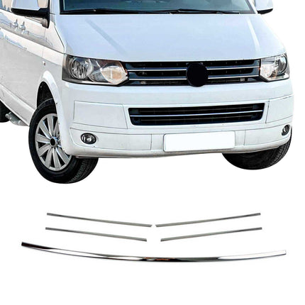 Kühlergrill Leiste Grillleisten für VW Transporter T5 2009-15 Edelstahl Chrom 5x