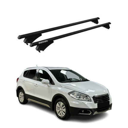 Menabo Dachträger für Suzuki Sx4 S-Cross mk2 2013-2016 Pre-FL 75kg Alu Schwarz