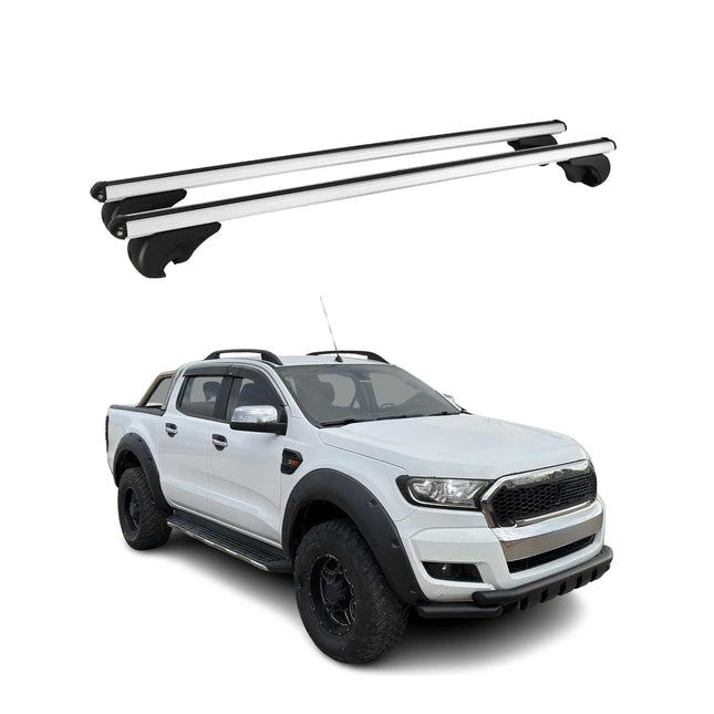 Dachträger Grundtäger für Ford Ranger T6 2011-2022 DoubleCab 75kg Alu Grau 2x