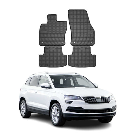 OMAC Gummi Fußmatten für Skoda Karoq 2017-2026 Automatten Gummi TPE Schwarz 4tlg