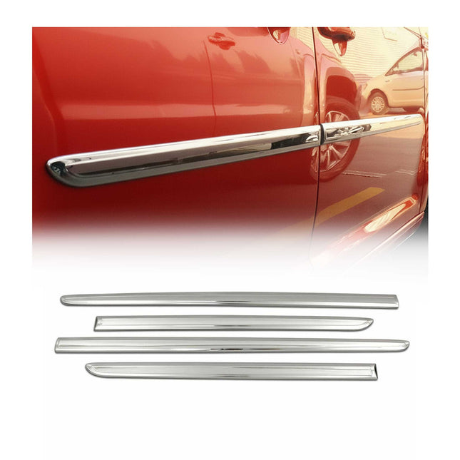 Seitentürleiste Türschutzleiste für VW Touran I 2010-15 FL Chrom Stahl Dunkel 4x