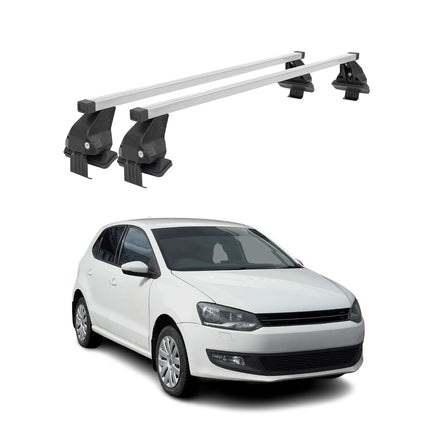 Menabo Dachträger Grundtäger für VW Polo 2009-2017 5tür 50kg Stahl Silber 2 tlg