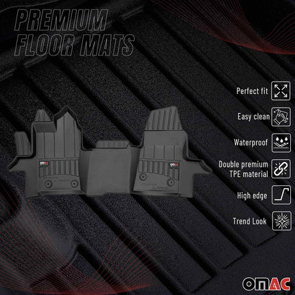 OMAC Gummi Fußmatten für Ford Transit 2015-2026 Premium TPE Automatten 1tlg