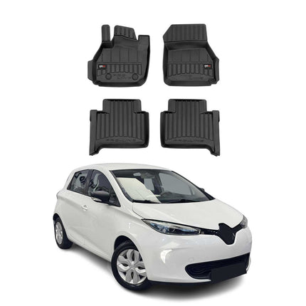 OMAC Gummi Fußmatten für Renault Zoe 2012-2024 Premium TPE Automatten Schwarz 4x