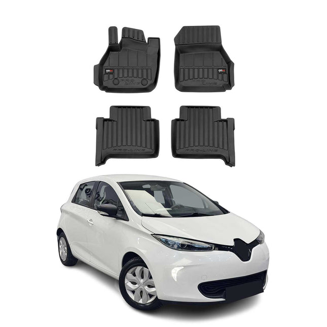 OMAC Gummi Fußmatten für Renault Zoe 2012-2024 Premium TPE Automatten Schwarz 4x