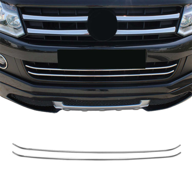 Kühlergrill Leisten Grillleisten für VW Amarok 2010-2016 Edelstahl Chrom 2tlg