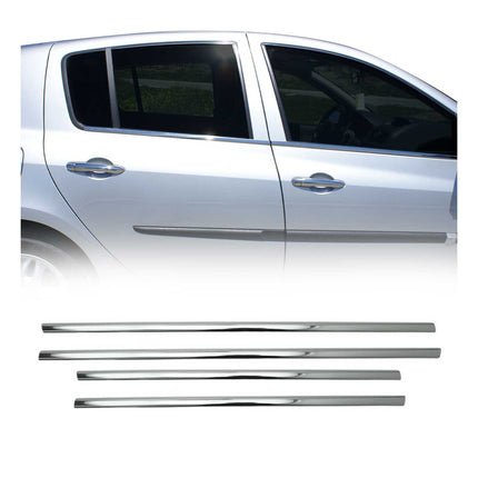 Fensterleisten Zierleisten für Renault Clio 2005-2013 Edelstahl Chrom 4tlg