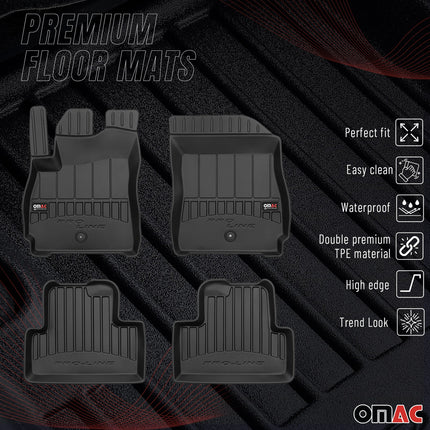 OMAC Gummi Fußmatten für Chevrolet Orlando 2010-2018 Premium Gummi Schwarz 4tlg