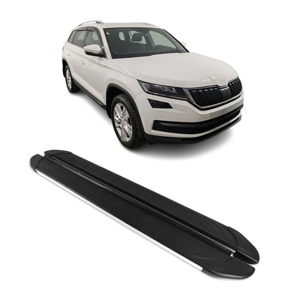 Trittbretter Seitenschweller für Skoda Kodiaq 2017-2023 Aluminium Schwarz Silber