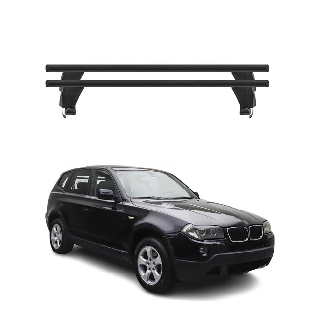 Menabo Dachträger Grundtäger für BMW X3 E83 2003-2010 50kg Alu Schwarz 2 tlg