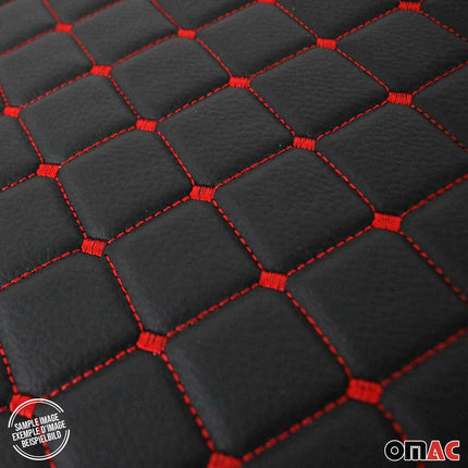 Fußmatten Leder Automatten für Audi Q7 4LB 2006-2015 Kunstleder Schwarz Rot 4tlg