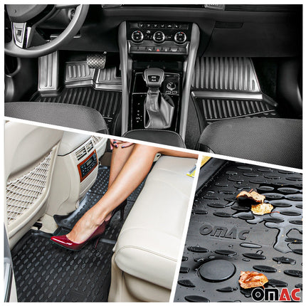 Fußmatten & Kofferraumwanne Set für VW Touareg 2018-2026 Gummi TPE Schwarz 5x