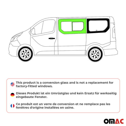 Seitenfenster Schiebefenster für Renault Trafic 2014-2024 Links L1 L2 Schwarz