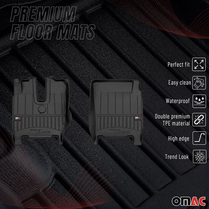 OMAC Gummi Fußmatten für Iveco S-Way 2019-2026 Premium TPE Automatten Schwarz 2x