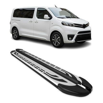 Trittbretter Seitenschweller für Toyota Proace 2016-2026 Kurzer Schwarz Alu