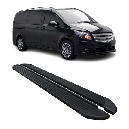 Schweller Trittbretter für Mercedes V-Klasse W447 2014-2026 L1 L2 Alu Schwarz