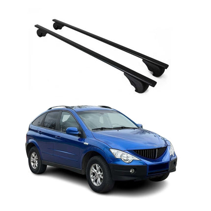 Dachträger Grundtäger für SsangYong Actyon 2006-2011 75kg Metall Schwarz 2 tlg