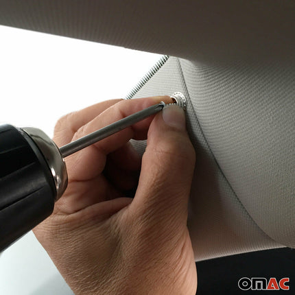 Frontscheibe Gardinen Maß Vorhänge für VW T5 T6 Multivan Camping Grau Schwarz 3x