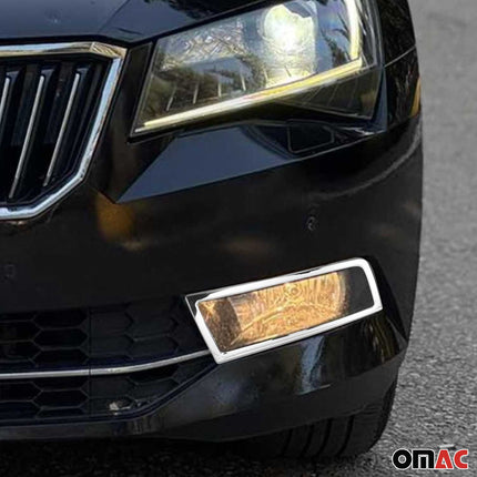 Nebelscheinwerfer Rahmen Chrom für Skoda Superb 2015-2018 Edelstahl 2x