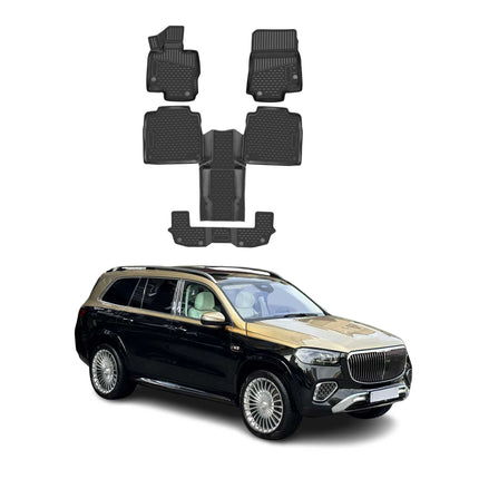 OMAC Gummimatten Fußmatten für Mercedes GLS Klasse X167 2020-2026 TPE Schwarz 4x