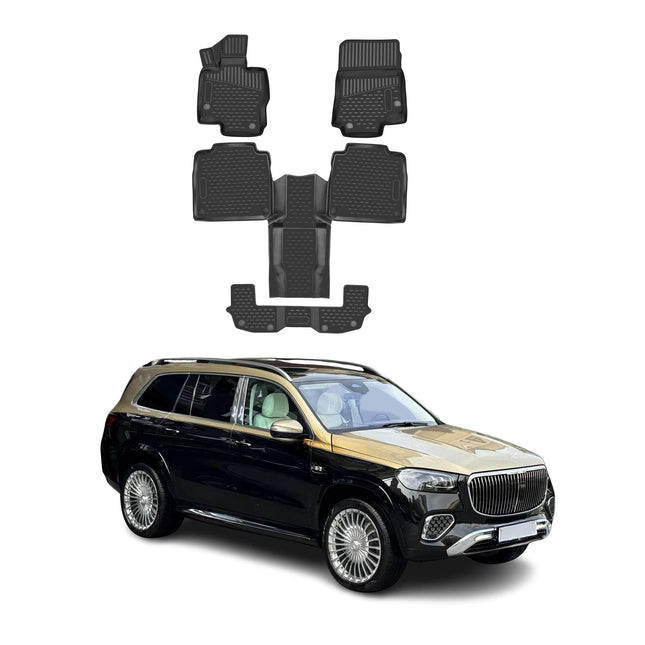 OMAC Gummimatten Fußmatten für Mercedes GLS Klasse X167 2020-2026 TPE Schwarz 4x