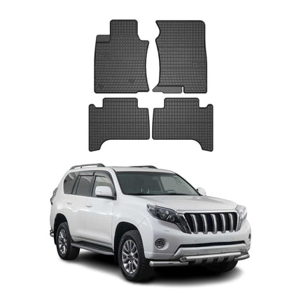 OMAC Gummi Fußmatten für Toyota Land Cruiser Prado J150 2009-2023 Schwarz 4x