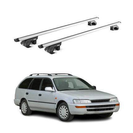 Dachträger für Toyota Corolla Kombi / Verso 2000-2009 5 tür 90kg Silber 2x