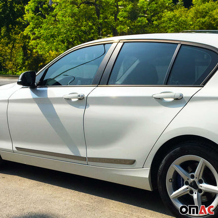 Türschutzleiste Seitentürleiste für Seat Leon 2005-2026 Chrom Stahl Dunkel 4x