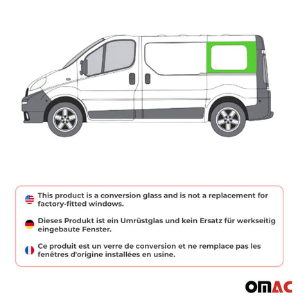 Seitenfenster Auto Fenster für Nissan Primastar 2001-2014 Schwarz Links L1