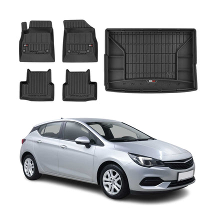OMAC Fußmatten & Kofferraumwanne Set für Opel Astra K 2015-2021 5tür Gummi