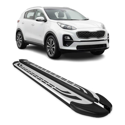 Trittbretter Schweller Seitenbretter für Kia Sportage 4 2015-2021 Alu Schwarz