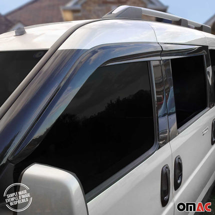 4x Windabweiser Regenabweiser für Fiat Doblo 2010-2024 Acryl Dunkel