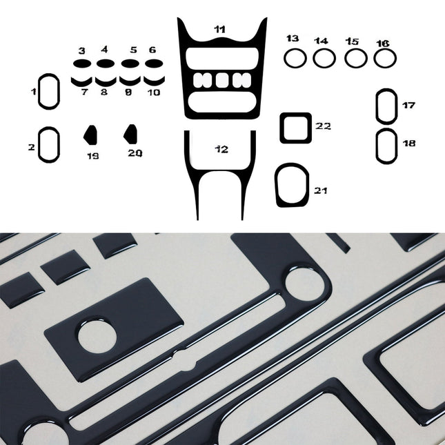 Innenraum Dekor Cockpit für Dacia Sandero 2008-2011 Piano Schwarz Optik 22tlg