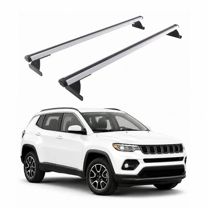 Dachträger Grundtäger für Jeep Compass II 2017-2025 75kg Aluminium Silber 2x