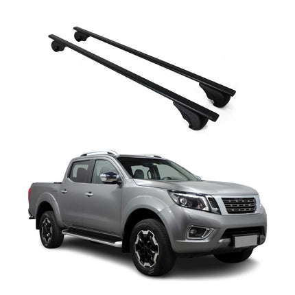 Dachträger Grundtäger für Nissan Navara 2004-2023 75kg Metall Schwarz 2 tlg