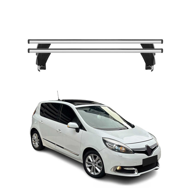 Menabo Dachträger für Renault Grand Scenic mk3 2013-2016 FL 50kg Alu Silber 2x
