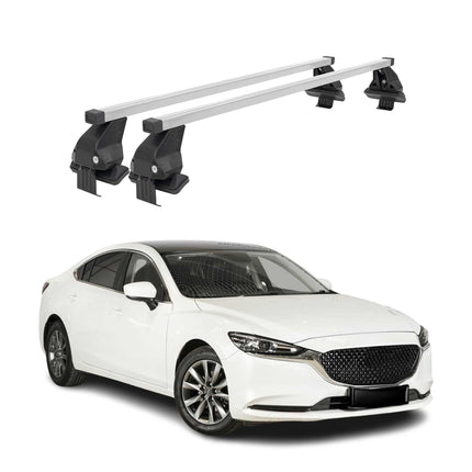 Menabo Dachträger Grundtäger für Mazda 6 Limo 2012-2025 50kg Stahl Silber 2 tlg