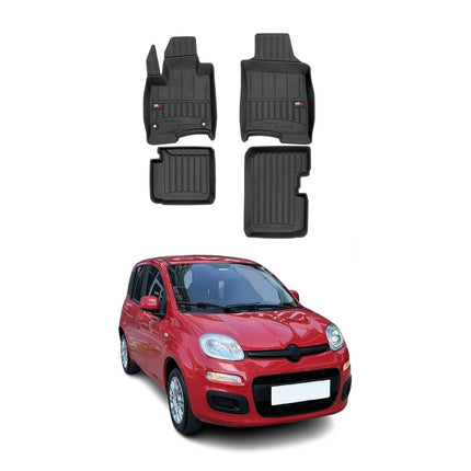 OMAC Gummi Fußmatten für Fiat Panda 2020-2026 Hybrid TPE Automatten Schwarz 4x