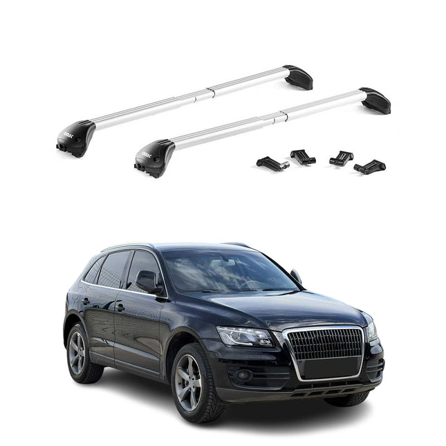 Dachträger Grundtäger für Audi Q5 8R FY 2008-2025 100kg Alu Silber 2 tlg ABE