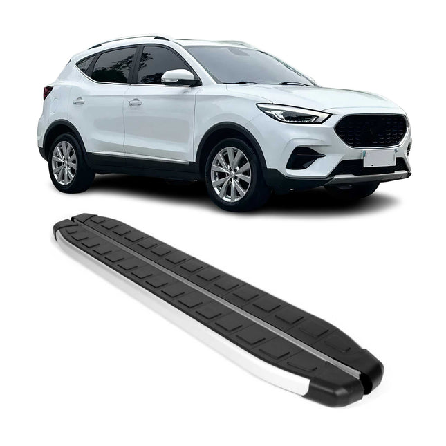 Trittbretter Schweller Seitenschweller für MG ZS 2017-2026 Silber Schwarz 2 tlg