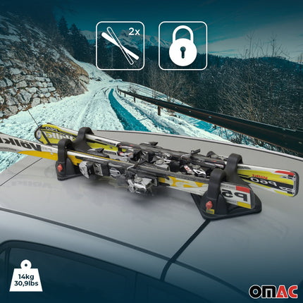 Menabo Skiträger Magnetischer Snowboard Träger Universal Abschließbar Schwarz 2x