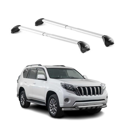 Dachträger für Toyota Land Cruiser 200 2007-2021 5 tür 100kg Alu Silber 2x ABE